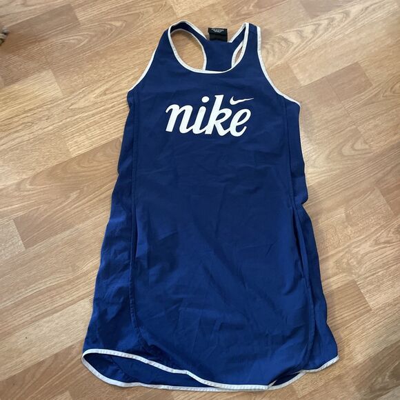 Nike Navy Blue Racerback Sleeveless Athletic Tennis Dress Size Large - Picture 2 of 6